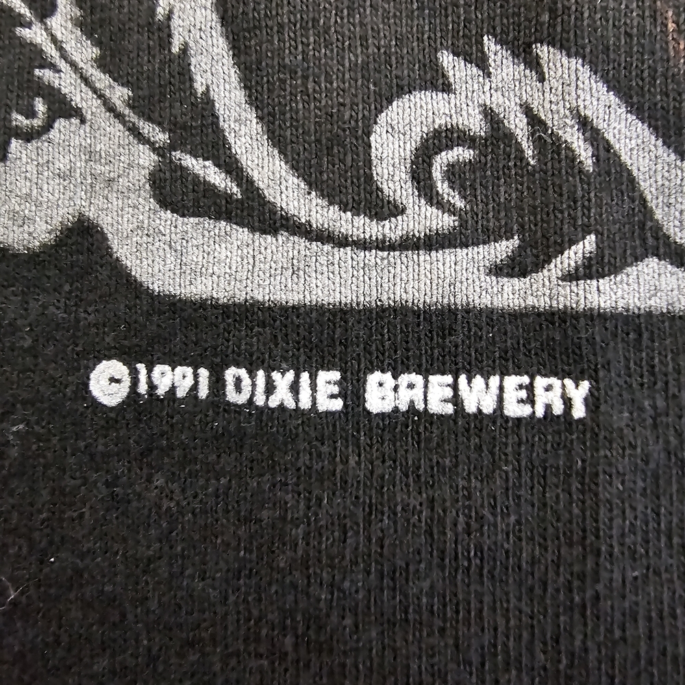 Vintage 1991 Dixie Blackened Voodoo Lager T-Shirt XL Made in USA Single Stitch - Picture 3 of 7